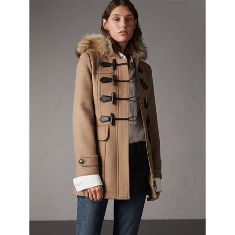 burberry plaid coat wool|burberry duffle coat women's.